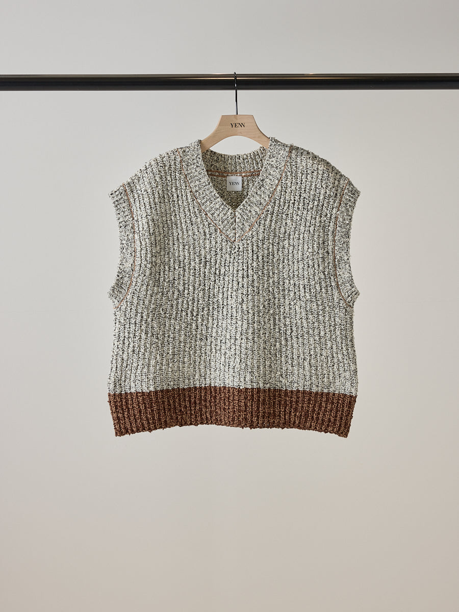 【予約販売】YENN BI COLOR KNIT VEST Y253-91093