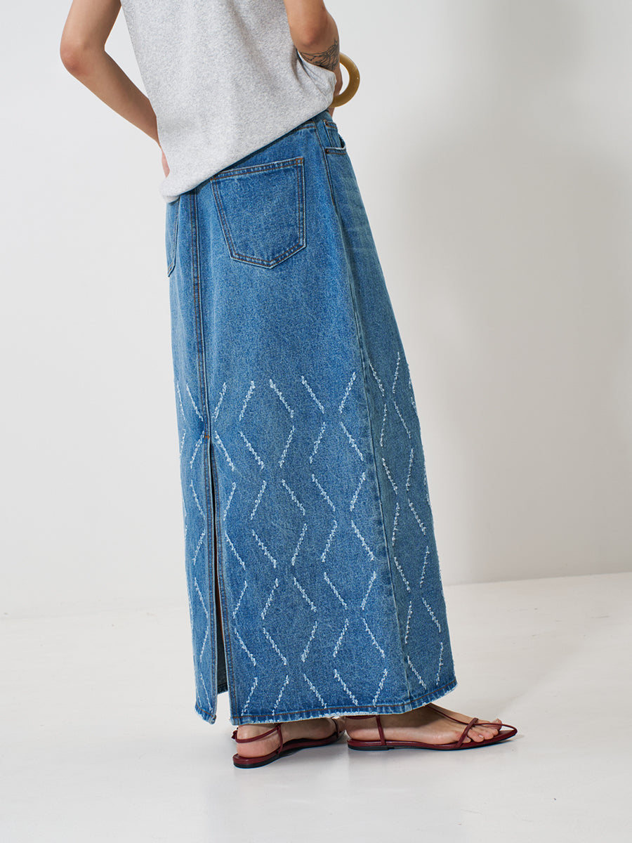 【予約販売】YENN LASER CUT DENIM SK Y261-22002