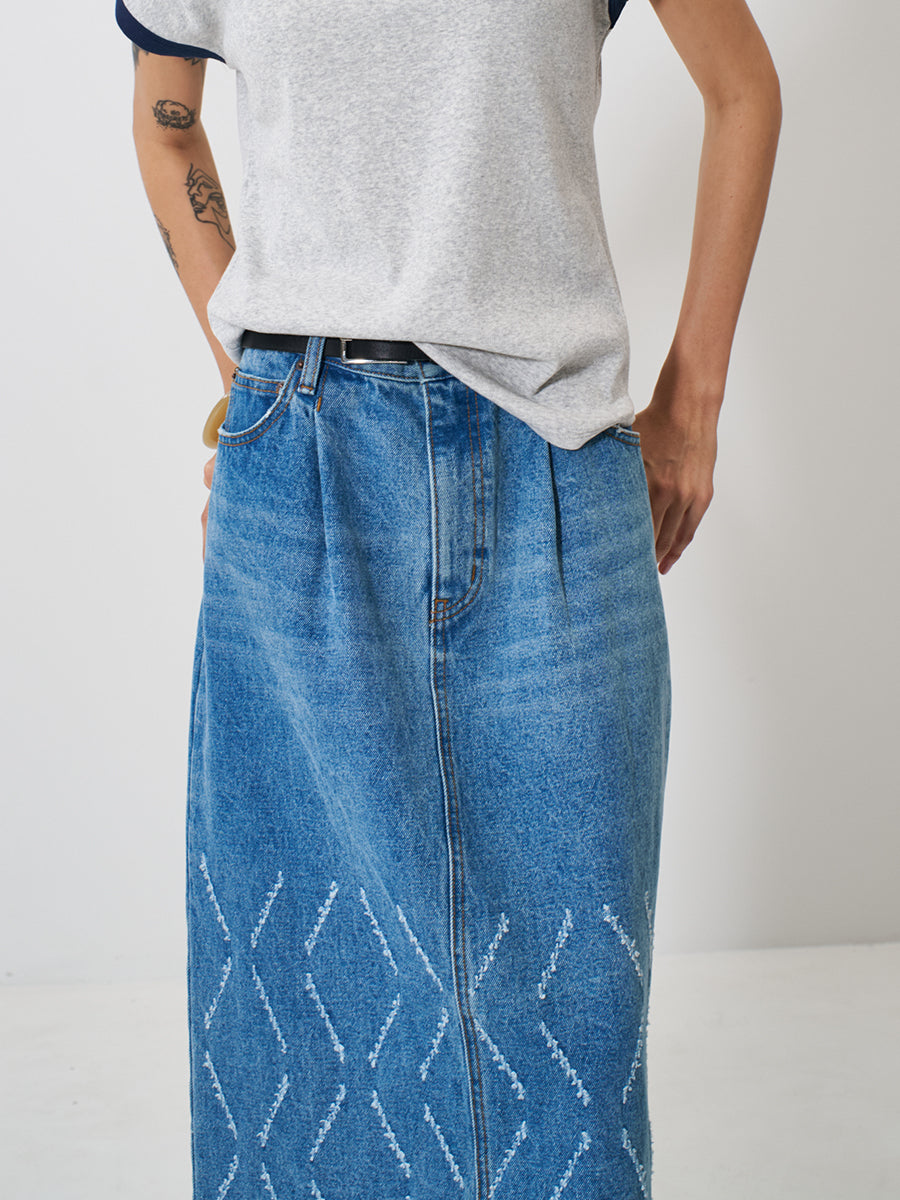 【予約販売】YENN LASER CUT DENIM SK Y261-22002