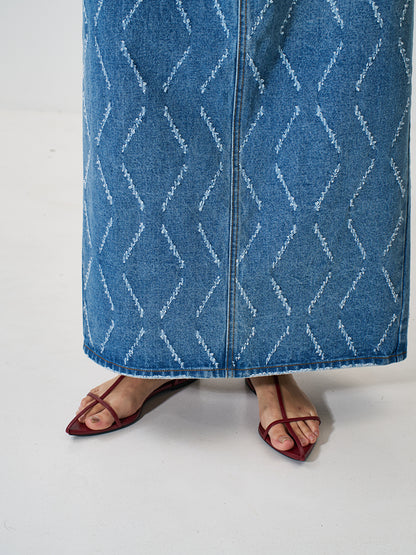【予約販売】YENN LASER CUT DENIM SK Y261-22002