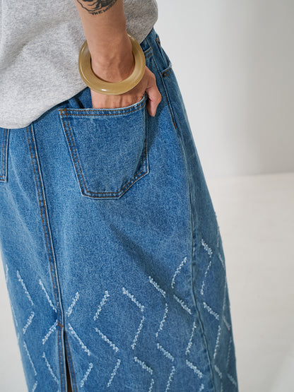 【予約販売】YENN LASER CUT DENIM SK Y261-22002