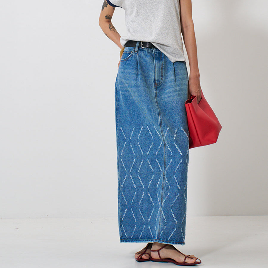 【予約販売】YENN LASER CUT DENIM SK Y261-22002