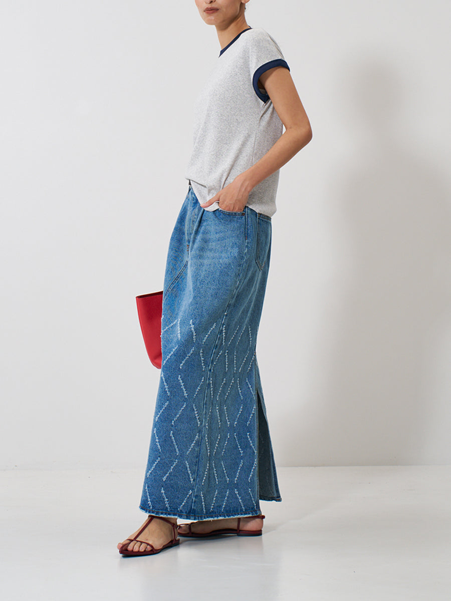 【予約販売】YENN LASER CUT DENIM SK Y261-22002