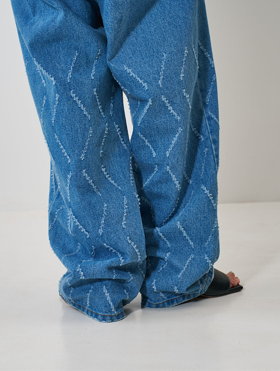 【予約販売】YENN LASER CUT WIDE DENIM Y261-31001