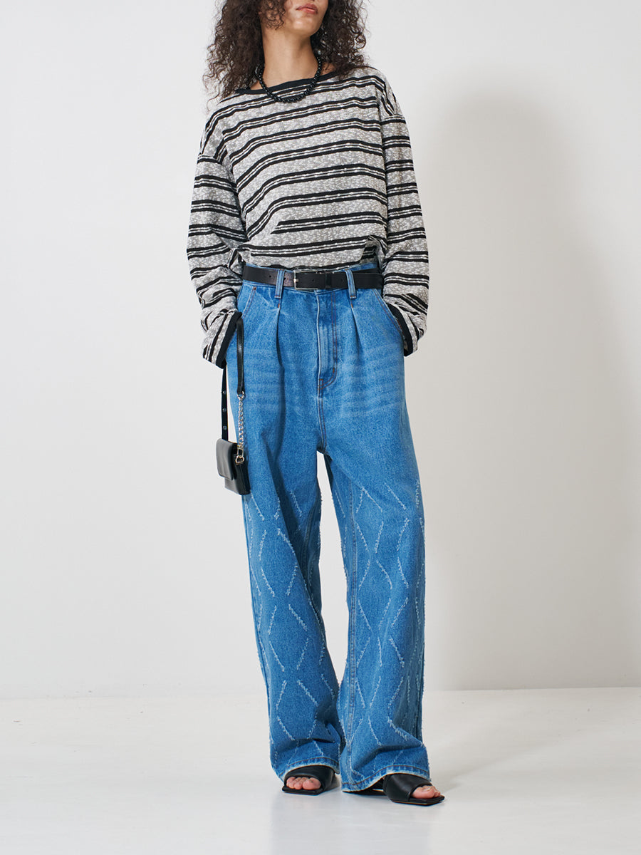 【予約販売】YENN LASER CUT WIDE DENIM Y261-31001