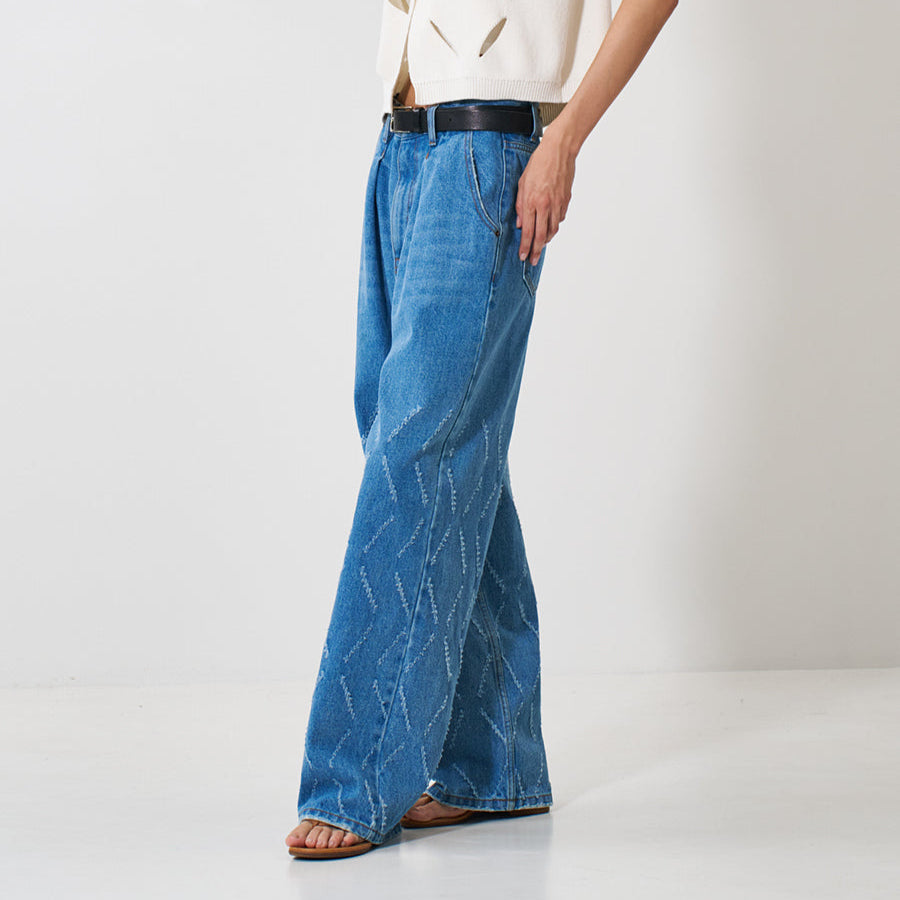 【予約販売】YENN LASER CUT WIDE DENIM Y261-31001