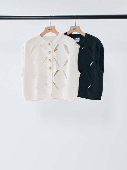 【予約販売】YENN CUT OUT PATTERN VEST Y261-91012
