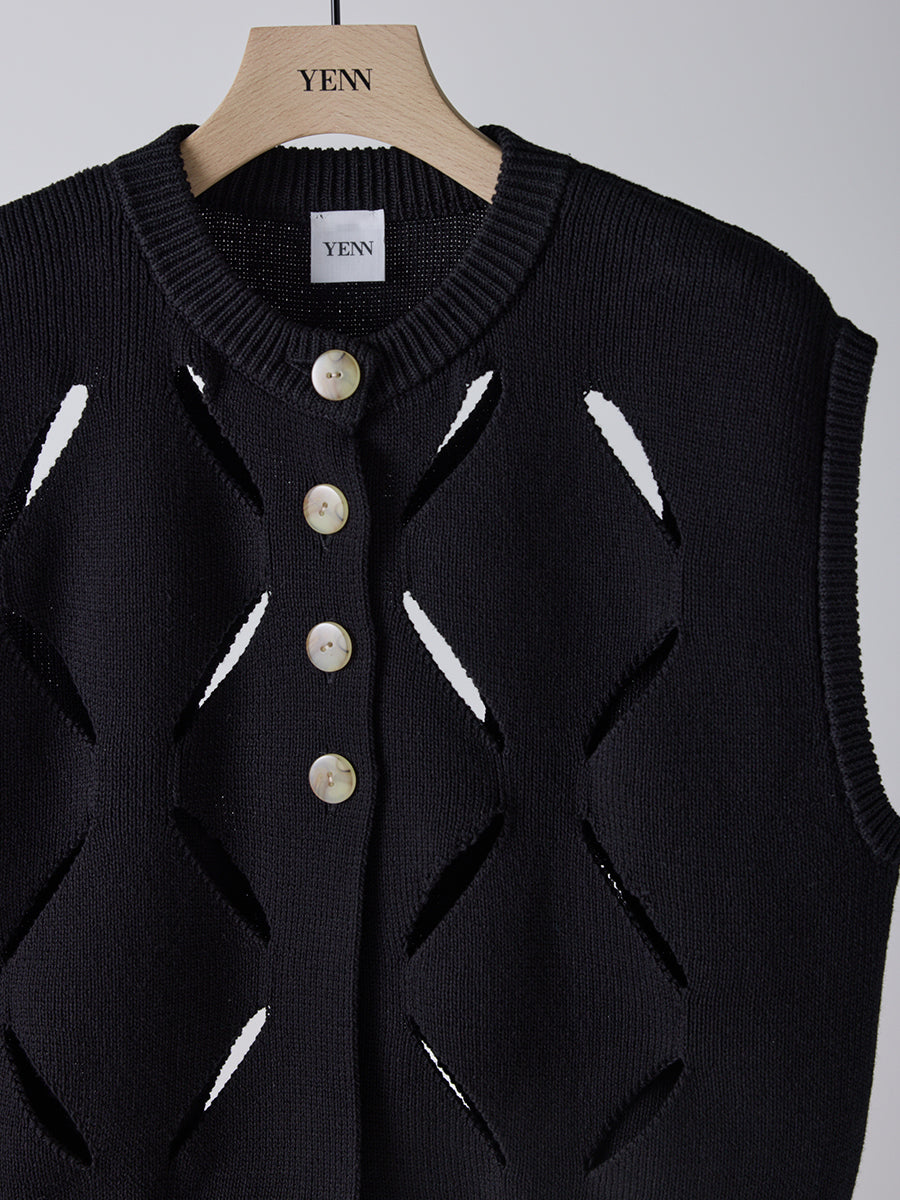 【予約販売】YENN CUT OUT PATTERN VEST Y261-91012