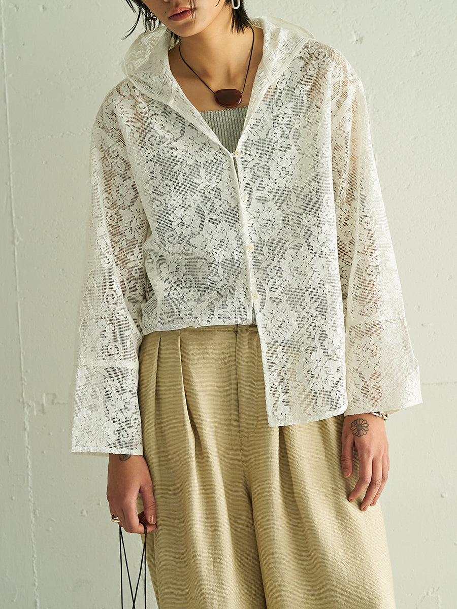 【予約販売】YENN PORTABLE LACE HOODIE Y262-12047