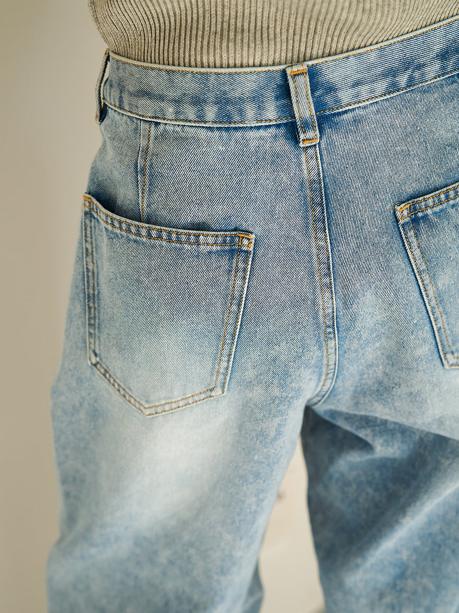 YENN TUCK BELT DENIM PT Y262-31064