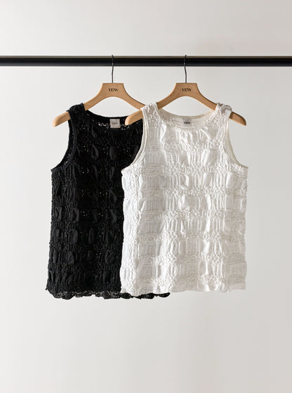 【予約販売】YENN SHRUNK LACE TANKTOP Y262-81053