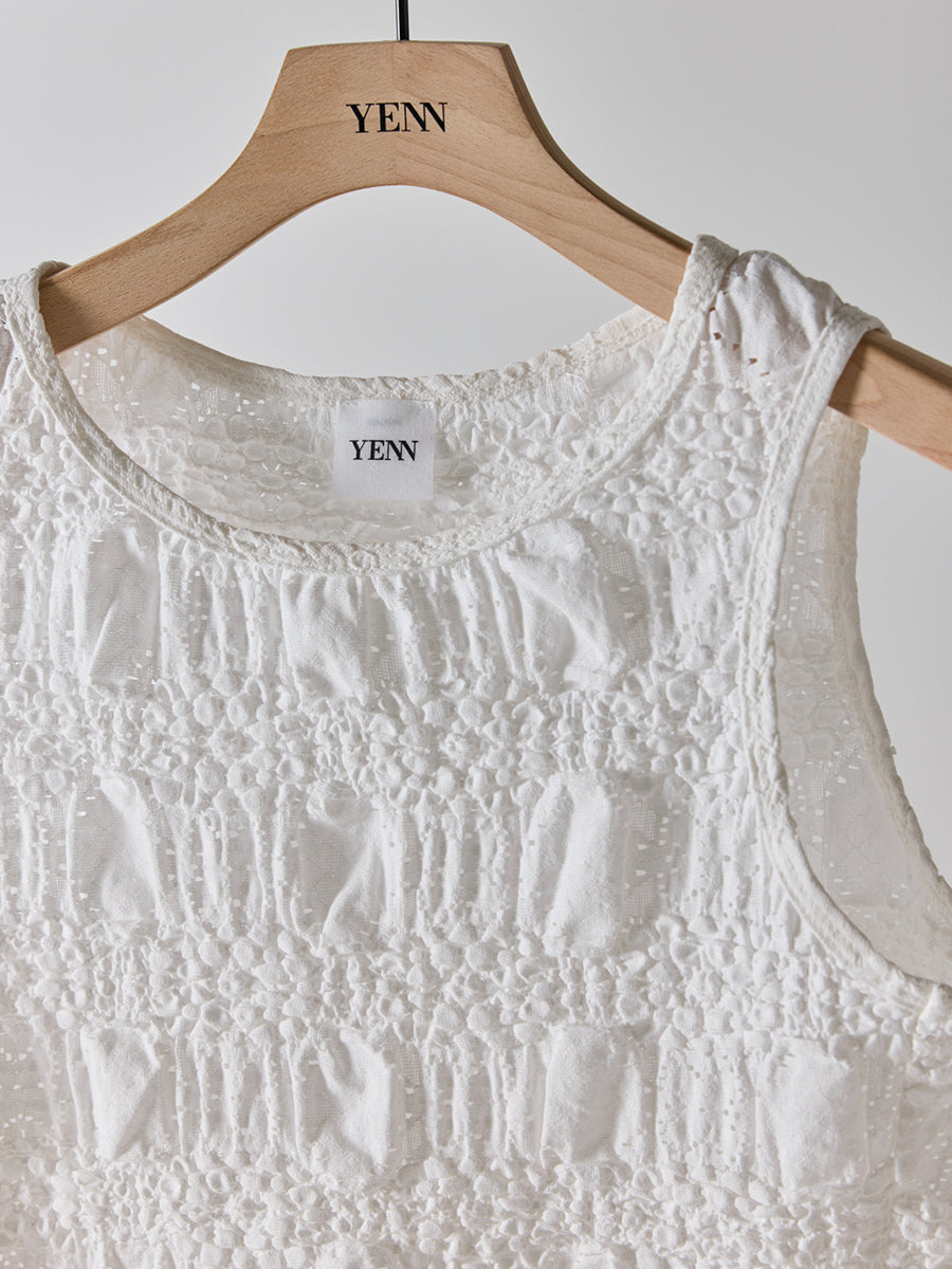 【予約販売】YENN SHRUNK LACE TANKTOP Y262-81053