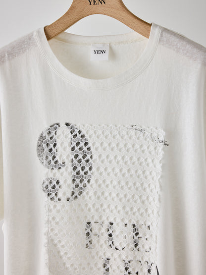 【予約販売】YENN LACE FRAME LOGO TEE Y262-81057