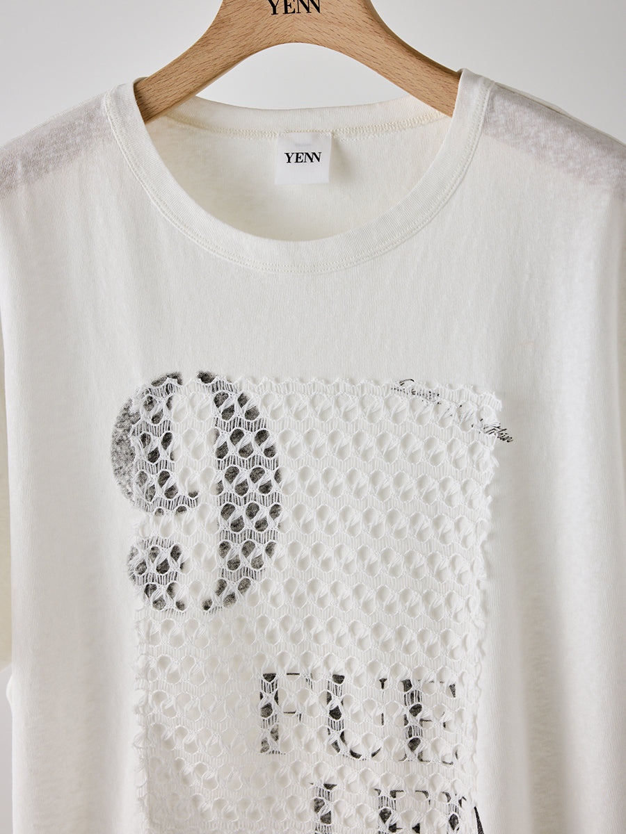 【予約販売】YENN LACE FRAME LOGO TEE Y262-81057