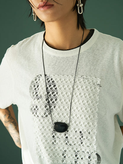 【予約販売】YENN LACE FRAME LOGO TEE Y262-81057