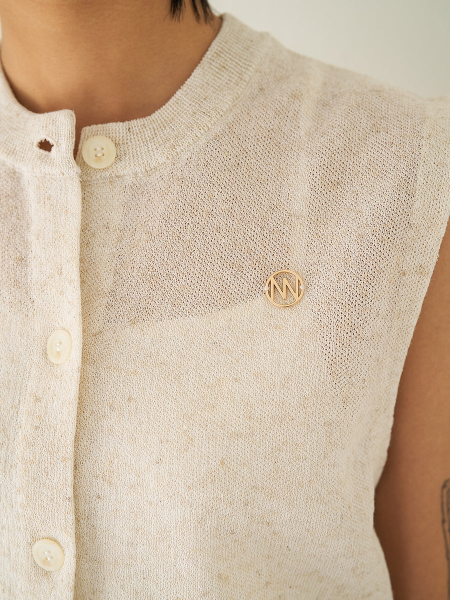 YENN LINEN SHEER VEST Y262-91061