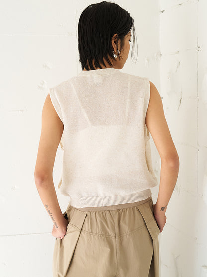 YENN LINEN SHEER VEST Y262-91061