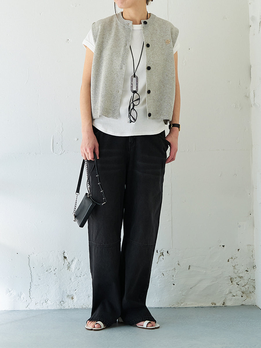 YENN LINEN SHEER VEST Y262-91061