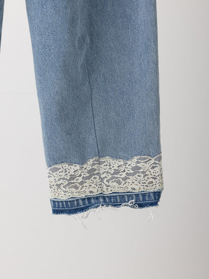 YENN LACE HEM TUCK DENIM Y263-31097