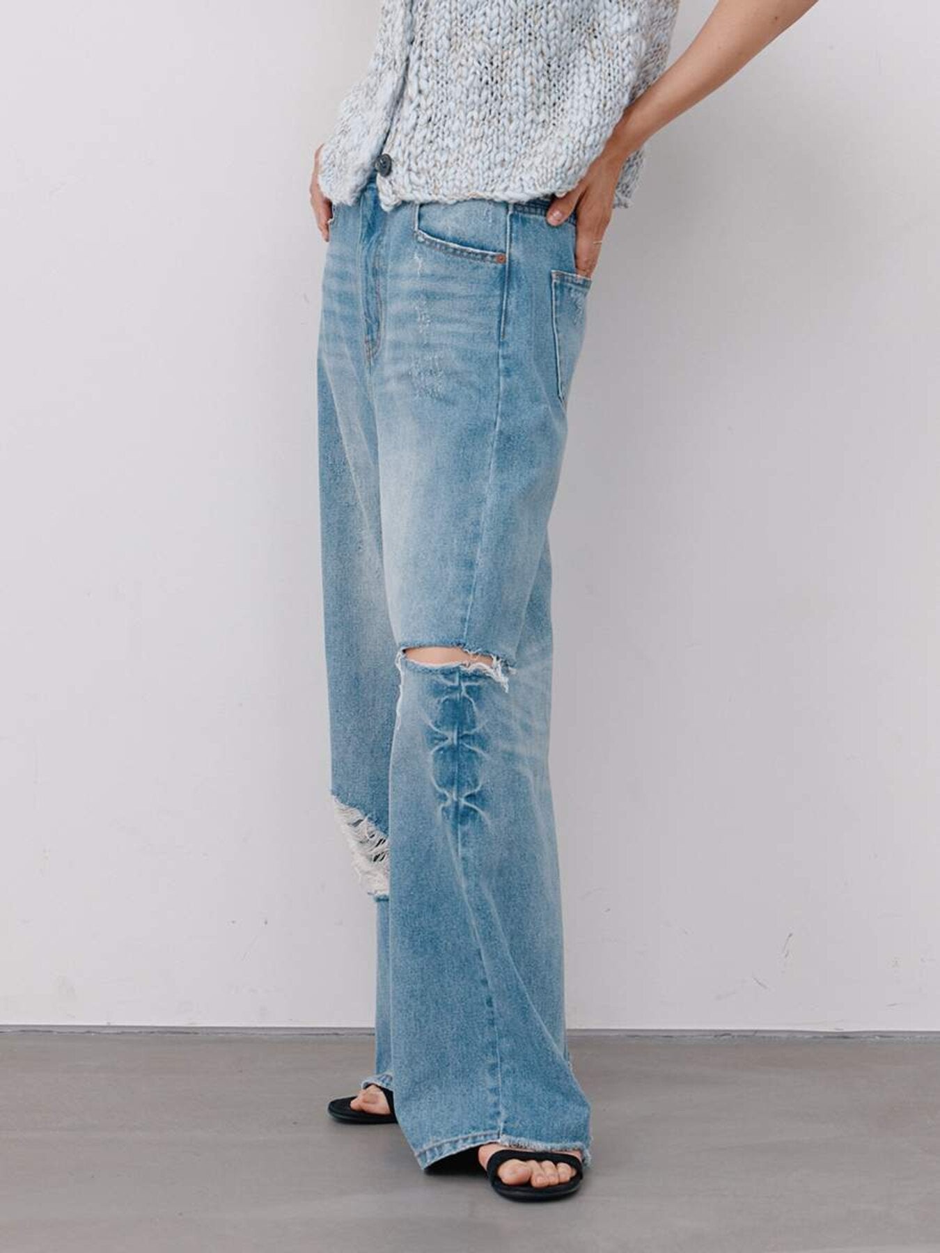 【予約販売】YENN HIGH DAMAGED WIDE PT Y264-31140