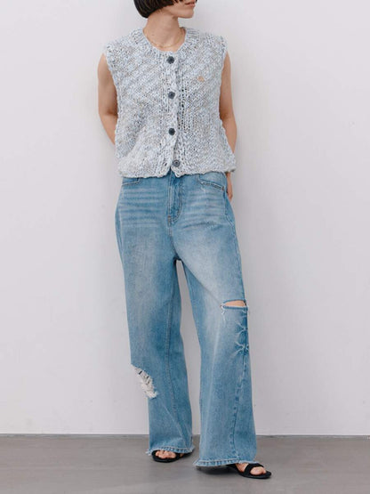 【予約販売】YENN HIGH DAMAGED WIDE PT Y264-31140