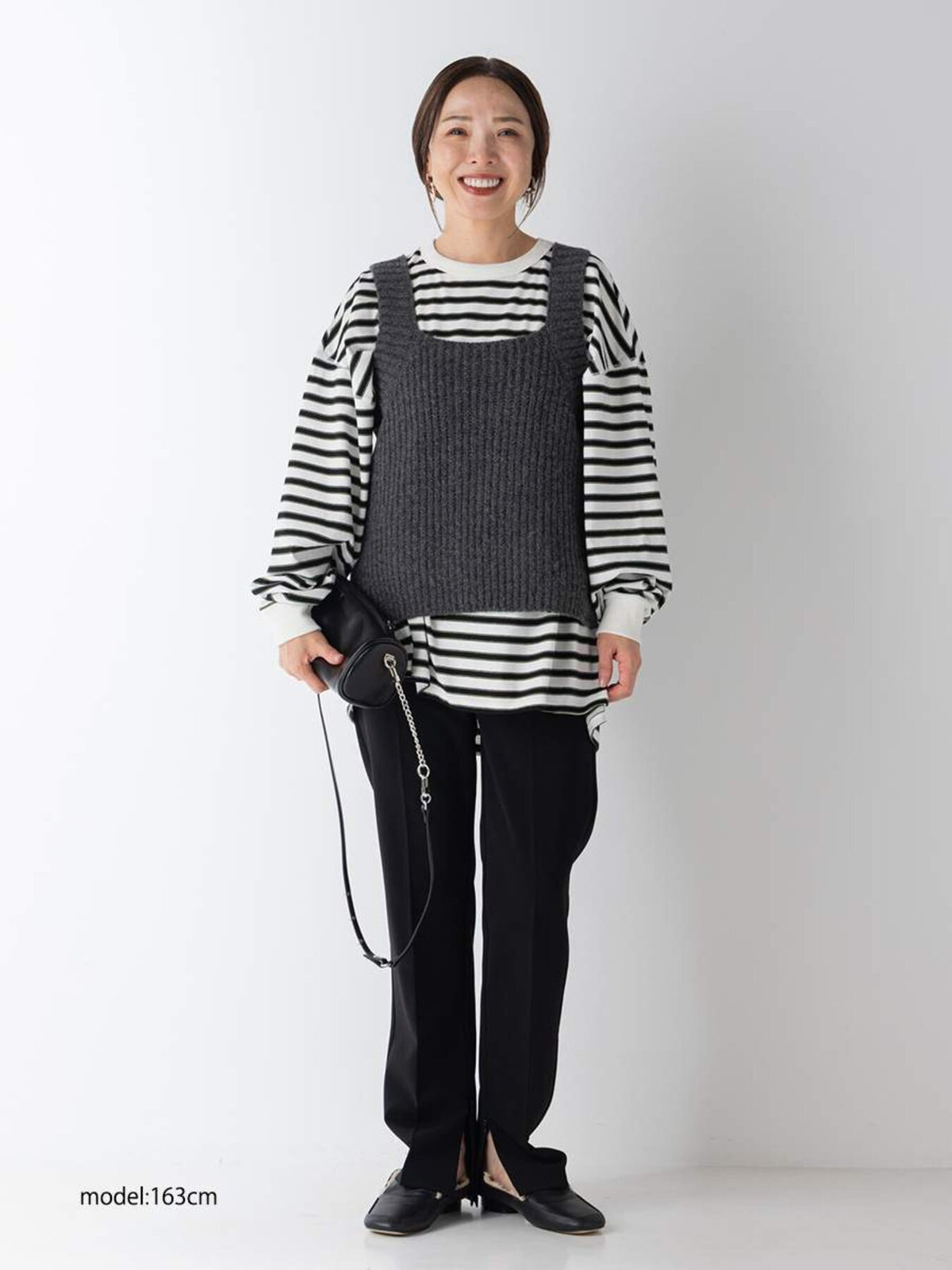 YENN STRIPE FORM LONG T Y264-81111