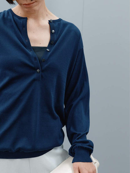 【予約販売】YENN 16G DEEP HENRY KNIT Y264-91141