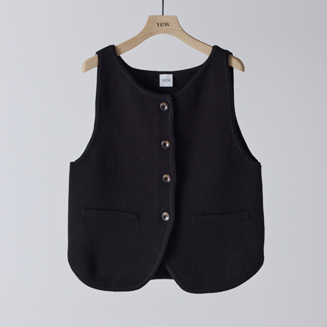 YENN BOAT NECK KNIT VEST Y261-91017