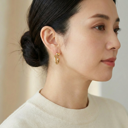 ハートフープピアス