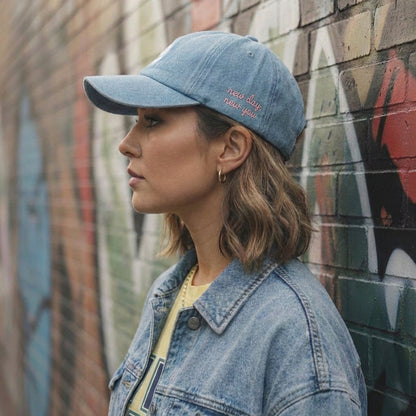 S Embroidery Message Denim Cap SRC-270