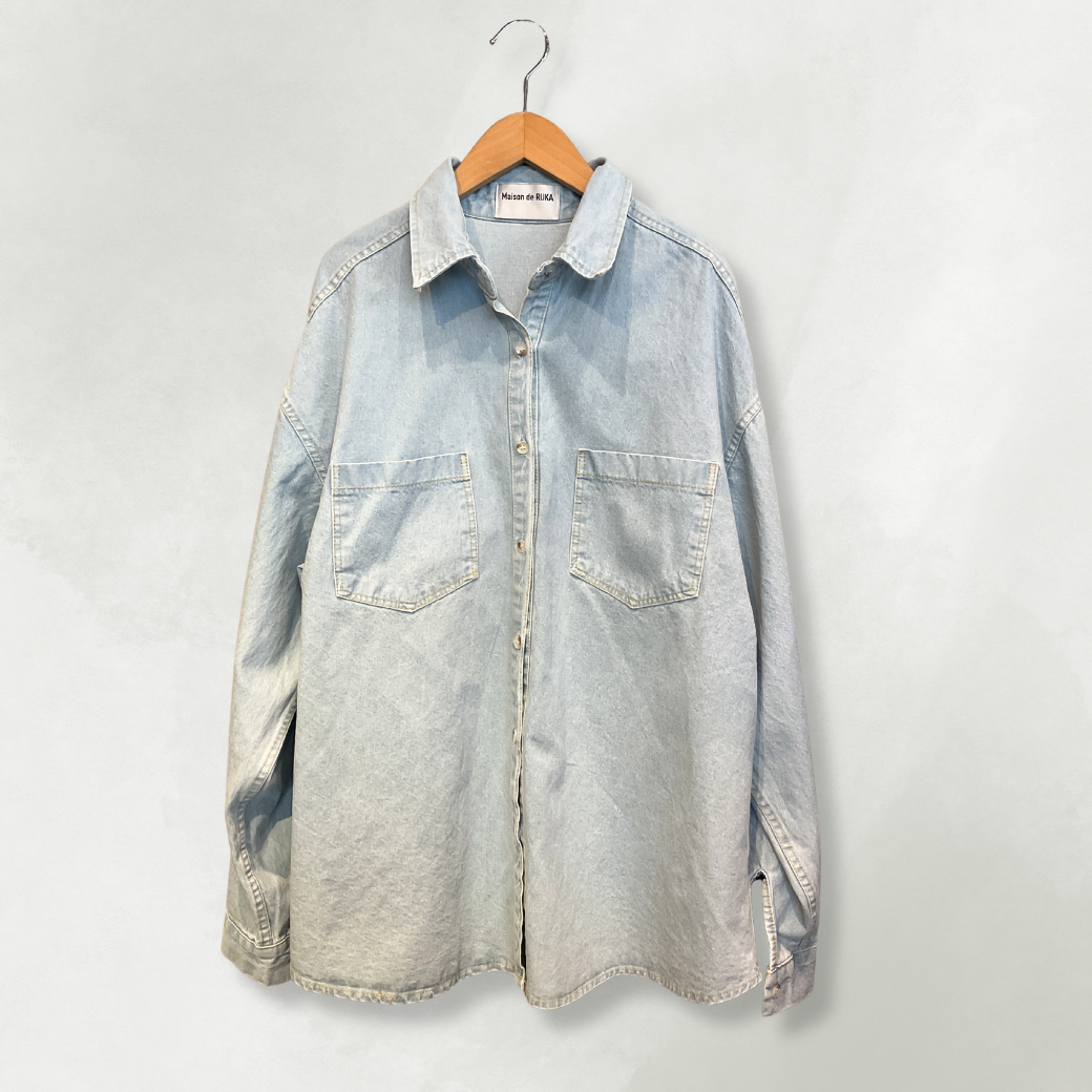 Hope刺繍入りオーバーサイズデニムシャツ