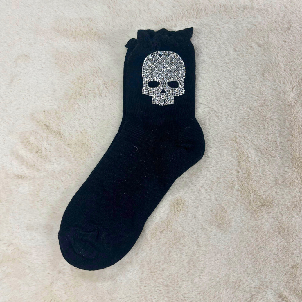 Bijou Skull Frill Socks