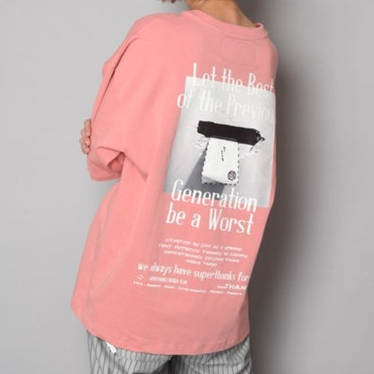 SUPERTHANKS LETTER BACK PRINT T-SHIRT［20%OFF］