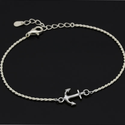 SYMPATHY OF SOUL Small Anchor Chain Bracelet - Silver [50%OFF]