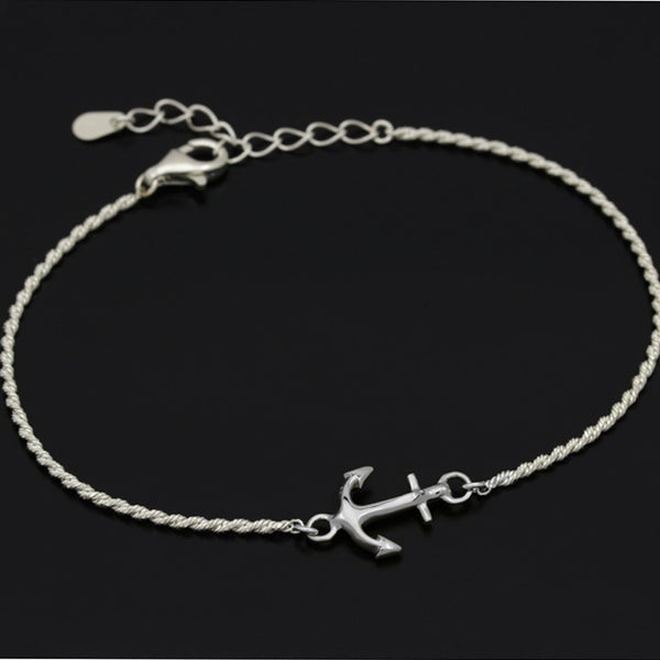 SYMPATHY OF SOUL Small Anchor Chain Bracelet - Silver