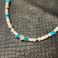roarguns PEARL TURQUOISE WHITE SHELL NECKLACE