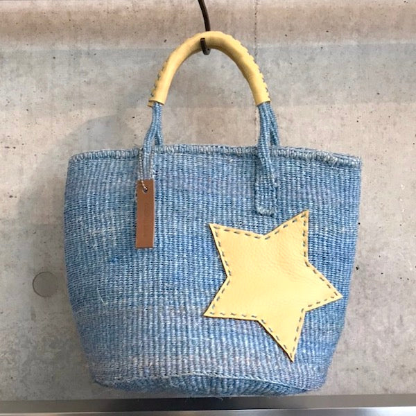 meong blue sisal bag 9inch Light blue star