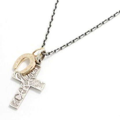 SYMPATHY OF SOUL 1960's Sixpence Large Cross Necklace w/GOOD LUCK Horseshoe 【数量限定】［30%OFF］